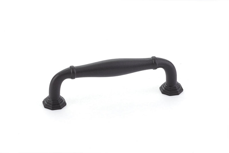 The Emtek Blythe Cabinet Pull, 3 1/2" Center to Center in Flat Black finish