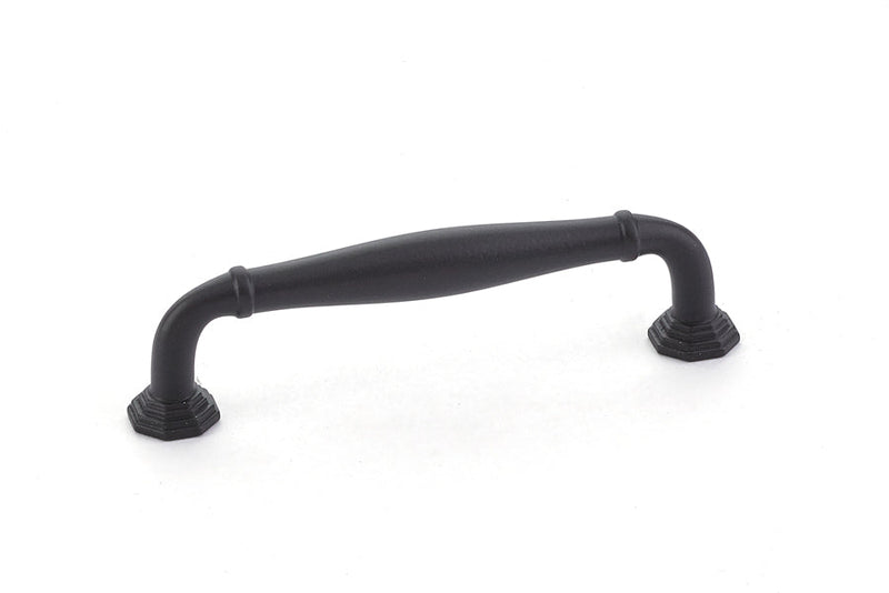 The Emtek Blythe Cabinet Pull, 4" Center to Center in Flat Black finish