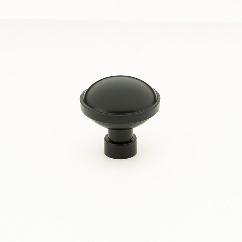 The Emtek Brandt Cabinet Knob, 1 1/4" in Flat Black finish