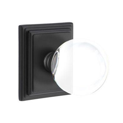 Emtek Bristol Knob with Wilshire Rosette in Flat Black finish