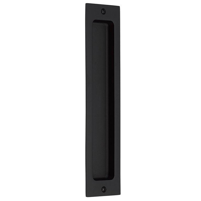 Emtek 10" Rustic Modern Rectangular Flush Pull in Flat Black Bronze Patina finish