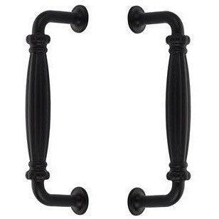 Emtek Back to Back Tuscany Cast Bronze Palermo Door Pull, 8" Center to Center in Flat Black Bronze Patina finish