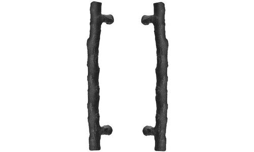 Emtek Back to Back Twig Bronze Door Pull, 8" Center to Center in Flat Black Bronze Patina finish