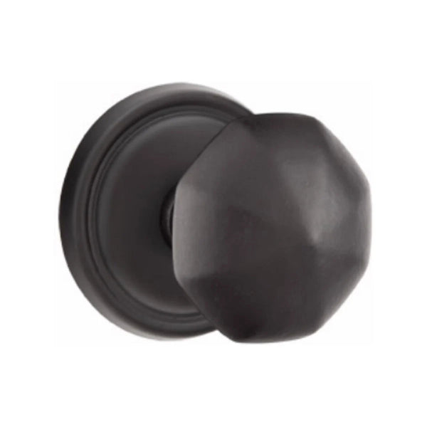 Emtek Bronze Octagon Knob With #12 Rosette in Flat Black Bronze Patina finish