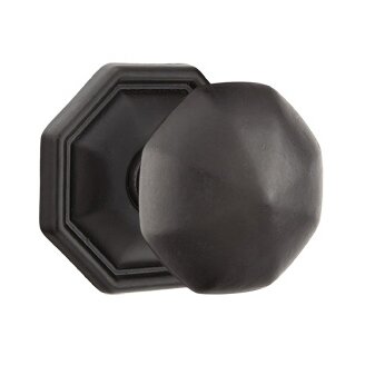 Emtek Bronze Octagon Knob with #15 Rosette in Flat Black Bronze Patina finish