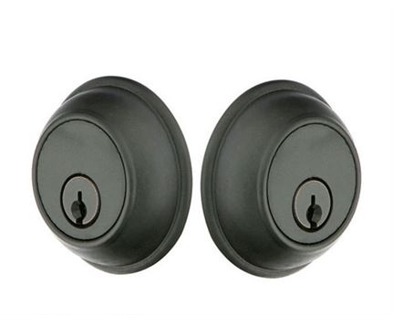 Emtek Double Cylinder Classic Tuscany Bronze Keyed Deadbolt in Flat Black Bronze Patina finish