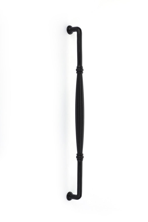 The Emtek Fluted Bronze Appliance Pull, 18" Center to Center in Flat Black Bronze Patina finish