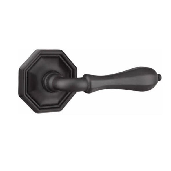 Emtek Octagon Lever With #15 Rosette in Flat Black Bronze Patina finish