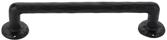 The Emtek Rod Bronze Door Pull, 15" Center to Center in Flat Black Bronze Patina finish