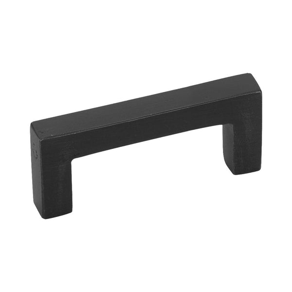 The Emtek Rustic Modern Cabinet Pull, 3 1/2" Center to Center in Flat Black Bronze Patina finish