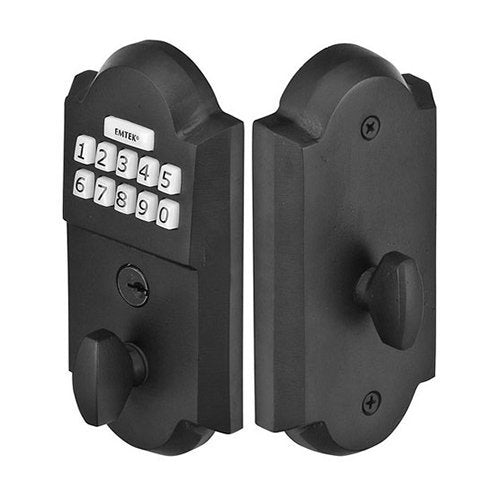 Emtek Sandcast Bronze Electronic Keypad Deadbolt in Flat Black Bronze Patina finish