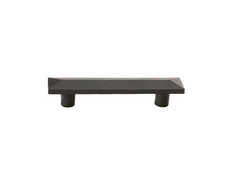 The Emtek Sandcast Bronze Pyramid Cabinet Pull, 3" Center to Center in Flat Black Bronze Patina finish