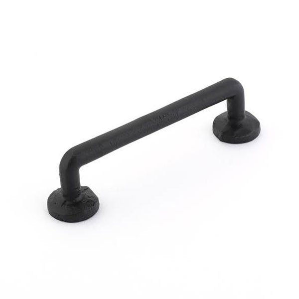 The Emtek Sandcast Bronze Rod Pull, 4" Center to Center in Flat Black Bronze Patina finish