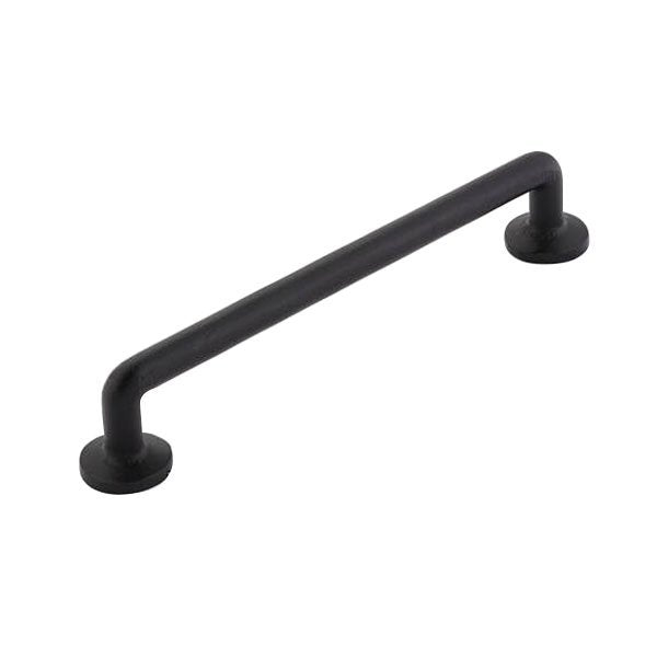 The Emtek Sandcast Bronze Rod Cabinet Pull, 6" Center to Center in Flat Black Bronze Patina finish