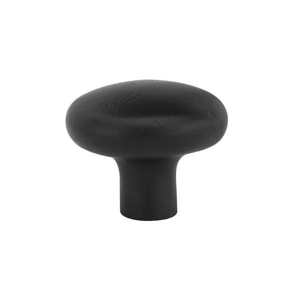 The Emtek Sandcast Bronze Round Knob, 1 1/4" in Flat Black Bronze Patina finish