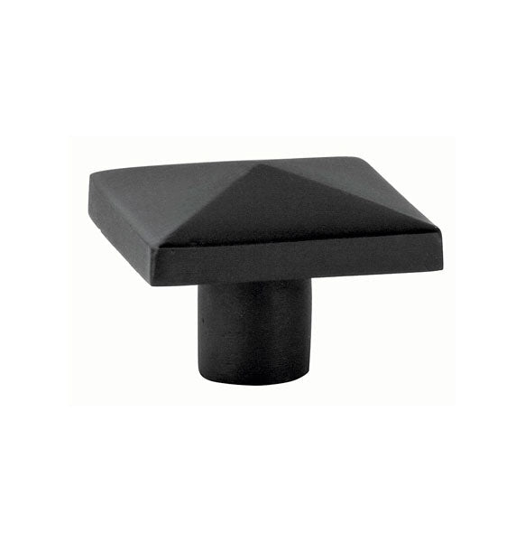 The Emtek Sandcast Bronze Square Knob, 1 5/8" in Flat Black Bronze Patina finish