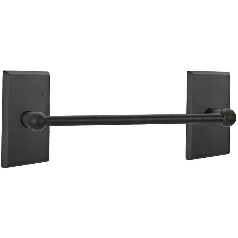 Emtek Sandcast Bronze Towel Bar (12" width) With