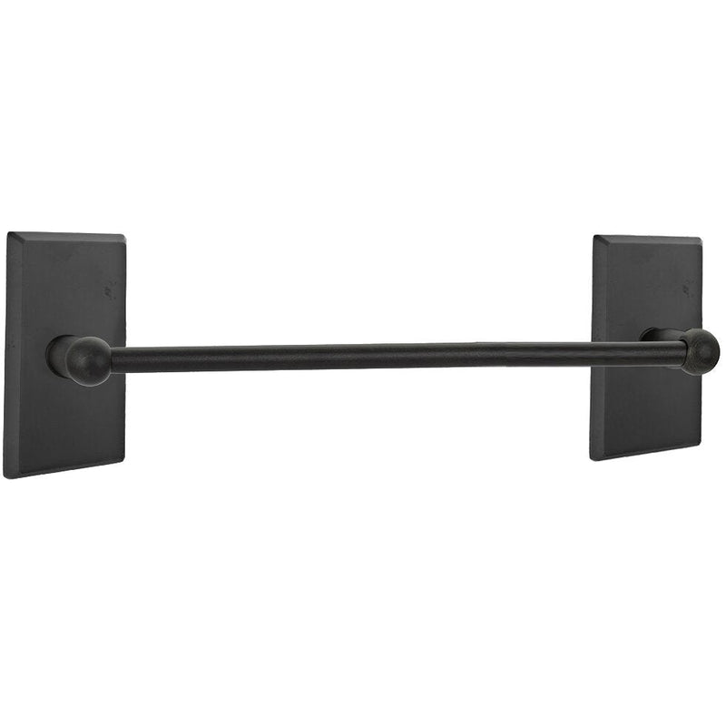 The Emtek Sandcast Bronze Towel Bar with