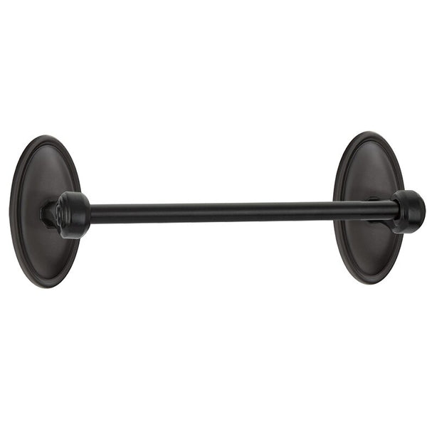 The Emtek Tuscany Bronze Towel Bar With #14 Rosette in Flat Black Bronze Patina finish.