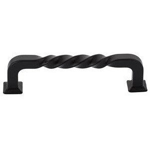 The Emtek Tuscany Cast Bronze Twist Door Pull, 8" Center to Center in Flat Black Bronze Patina finish