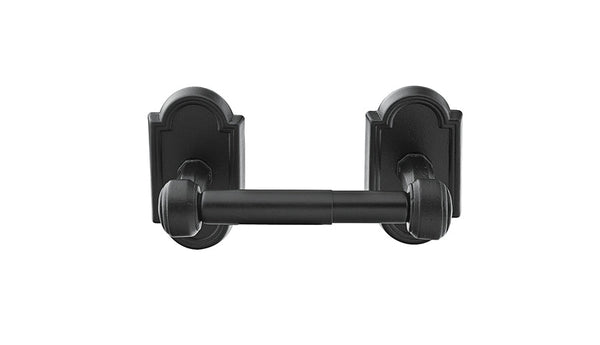 Emtek Tuscany Paper Holder - Spring Rod Style (3" Projection) With #11 Rosette in Flat Black Bronze Patina finish