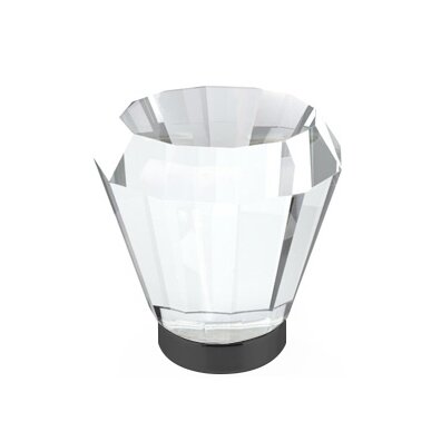 The Emtek Brookmont Crystal Glass Knob 1-1/4" Wide (1-1/2" Projection) in Flat Black finish