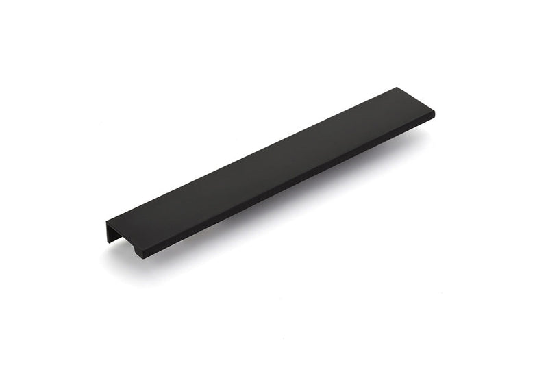 The Emtek Cabinet Edge Pull, 10" Center to Center in Flat Black finish