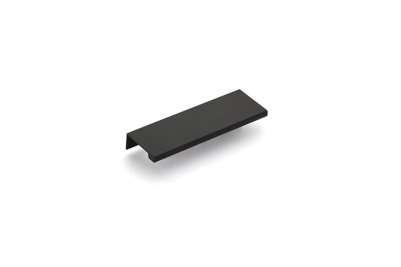 The Emtek Cabinet Edge Pull, 3" Center to Center in Flat Black finish