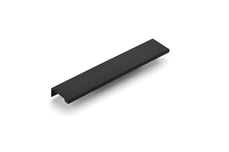 The Emtek Cabinet Edge Pull, 8" Center to Center in Flat Black finish