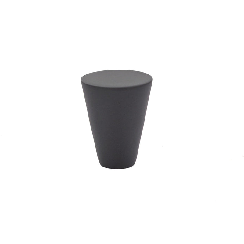 Emtek Cone Cabinet Knob, 1" in Flat Black finish