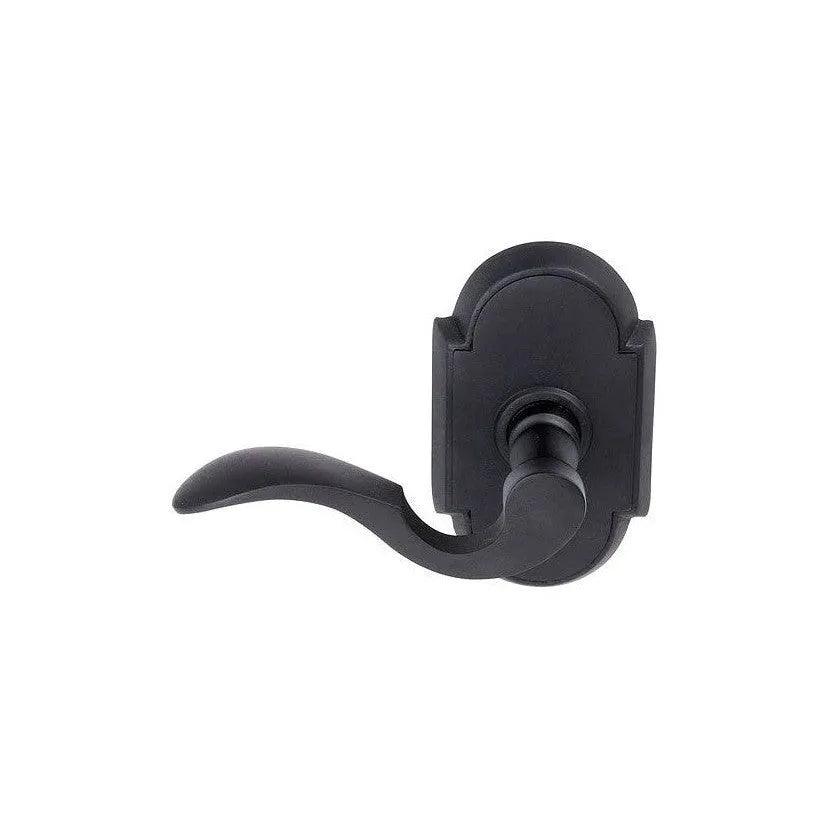 Emtek Cortina Lever With #8 Rosette in Flat Black finish