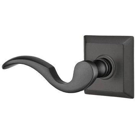 Emtek Cortina Lever With Quincy Rosette in Flat Black finish