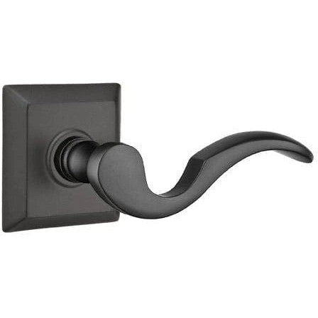 Emtek Cortina Lever With Quincy Rosette in Flat Black finish