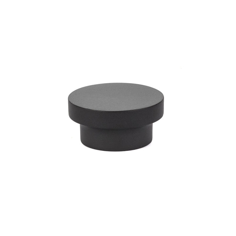 The Emtek District Cabinet Knob, 1 3/8" in Flat Black finish