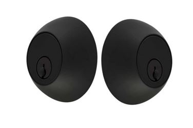 Emtek Double Cylinder Regular Keyed Deadbolt in Flat Black finish