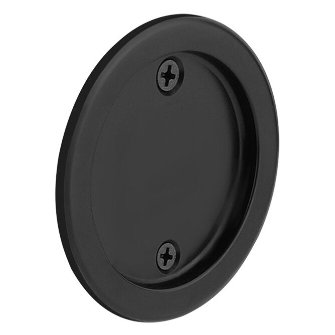 Emtek Dummy Round Pocket Door Tubular Lock-For Double Door Application in Flat Black finish