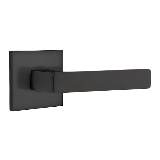 Emtek Dumont Lever With Square Rosette in Flat Black finish