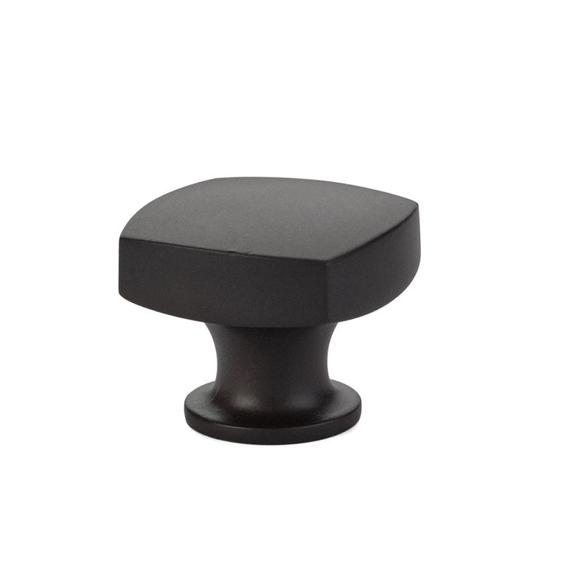 The Emtek Freestone Cabinet Knob, 1 1/2" in Flat Black finish