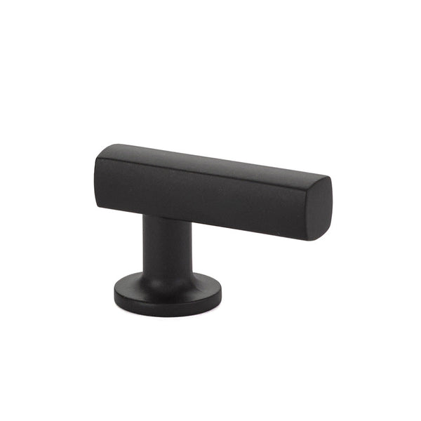 The Emtek Freestone Finger Pull 1-1/4" in Flat Black finish