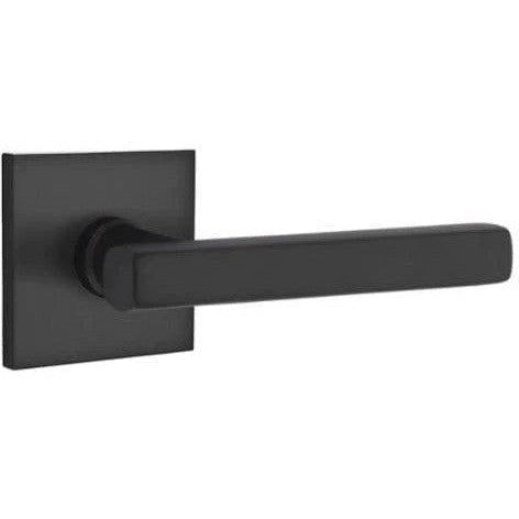 Emtek Freestone Lever With Square Rosette in Flat Black finish