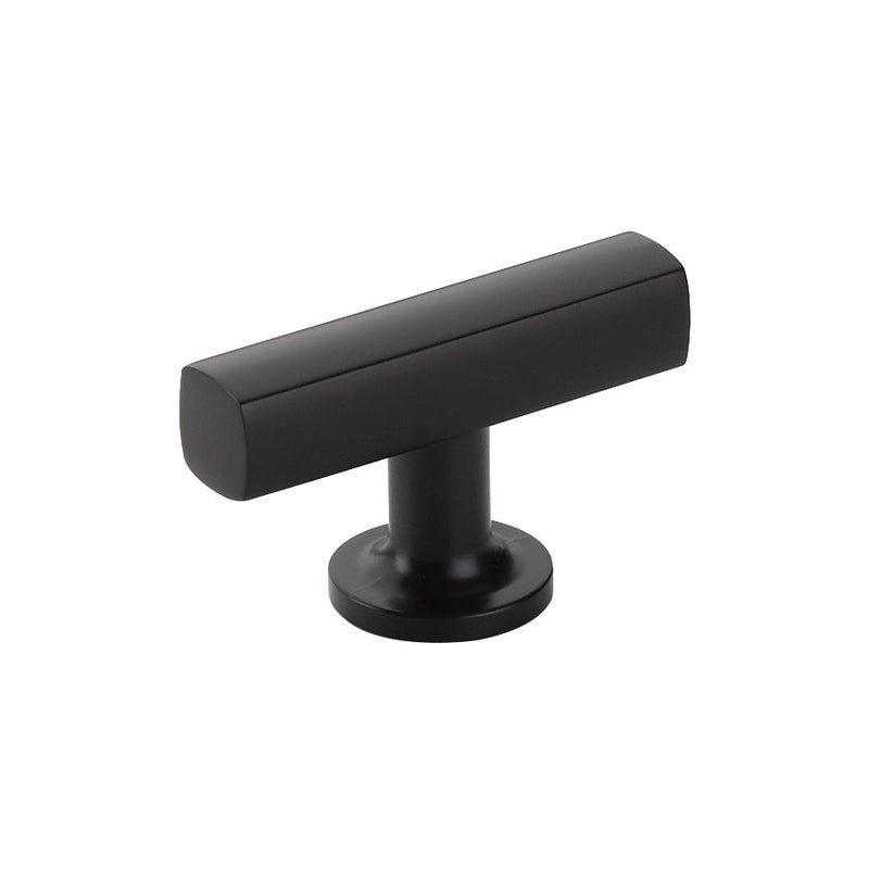 The Emtek Freestone T-Knob 2" in Flat Black finish