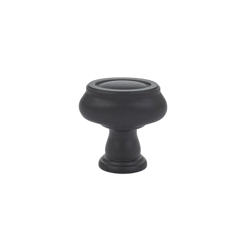 The Emtek Geometric Oval Cabinet Knob, 1 1/4" in Flat Black finish