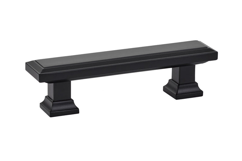 Emtek Geometric Rectangular Cabinet Pull, 3" Center to Center in Flat Black finish