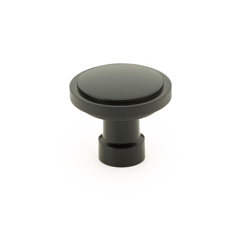 The Emtek Haydon Cabinet Knob, 1 3/4" in Flat Black finish