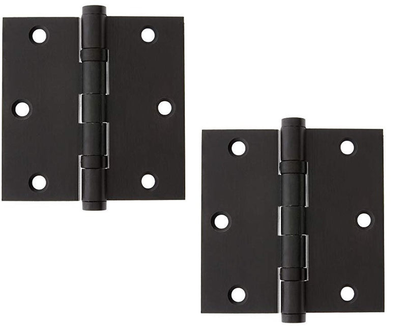 Emtek Heavy Duty Steel Ball Bearing Hinge, 3.5" x 3.5" with Square Corners in Flat Black finish