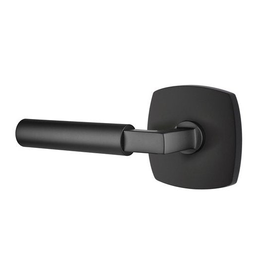 Emtek Hercules Lever With Urban Modern Rosette in Flat Black finish