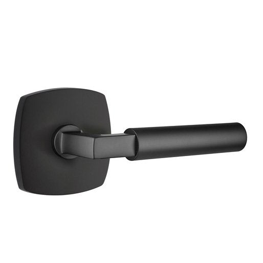 Emtek Hercules Lever With Urban Modern Rosette in Flat Black finish