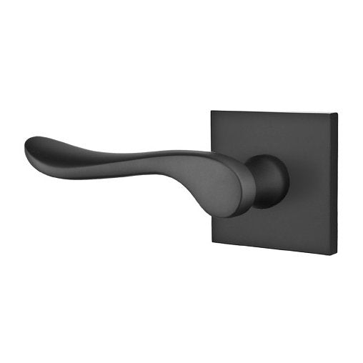 Emtek Luzern Lever With Square Rosette in Flat Black finish