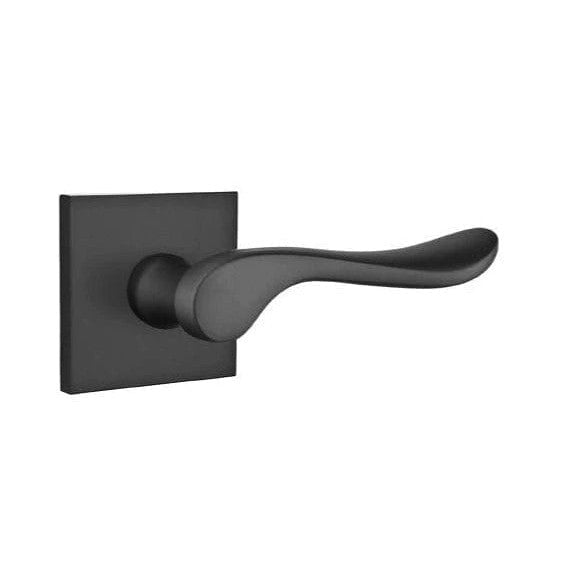 Emtek Luzern Lever With Square Rosette in Flat Black finish