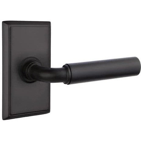 Emtek Manning Lever With Rectangular Rosette in Flat Black finish